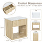 Transitional Fluted Nightstand with Drawer & Open Shelf, Aluminum Handle