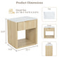 Transitional Fluted Nightstand with Drawer & Open Shelf, Aluminum Handle