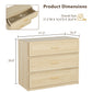 Oversized Transitional 3-Drawer Nightstand with Aluminum Handles & Extra Storage