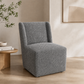 Contemporary Wingback Dining Side Chair with Casters – Upholstered, OEKO-TEX® Certified Fabric