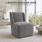 Contemporary Wingback Dining Side Chair with Casters – Upholstered, OEKO-TEX® Certified Fabric