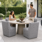 Contemporary Wingback Dining Side Chair with Casters – Upholstered, OEKO-TEX® Certified Fabric