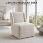Contemporary Wingback Dining Side Chair with Casters – Upholstered, OEKO-TEX® Certified Fabric