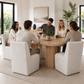 Contemporary Wingback Dining Side Chair with Casters – Upholstered, OEKO-TEX® Certified Fabric