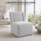 Contemporary Wingback Dining Side Chair with Casters – Upholstered, OEKO-TEX® Certified Fabric