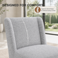 Contemporary Wingback Dining Side Chair with Casters – Upholstered, OEKO-TEX® Certified Fabric