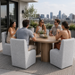 Contemporary Wingback Dining Side Chair with Casters – Upholstered, OEKO-TEX® Certified Fabric