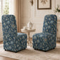 French Farmhouse Upholstered Dining Chair with Rounded Back, Caster Legs & Skirted Design