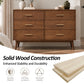Mid-Century Modern 6-Drawer Dresser in Walnut with Optional Mirror