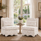 French Traditional Accent Chair with Scalloped Back and 1.75 lb High-Density Foam