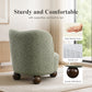 Contemporary Boucle Accent Chair – Sculptural Wood Ball Feet, Wide Seat