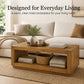 Contemporary Oak Coffee Table – Open Shelf Design with Plinth Base