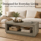 Contemporary Oak Coffee Table – Open Shelf Design with Plinth Base