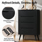 Mid-Century Modern Wood Storage Chest – Sleek Tapered Legs and Hidden Pulls