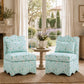 French Traditional Accent Chair with Scalloped Back and 1.75 lb High-Density Foam