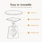 Contemporary Round End Table with Oak Veneer, Pedestal Base & Cross-Shaped Cutout Design