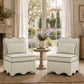 French Traditional Accent Chair with Scalloped Back and 1.75 lb High-Density Foam