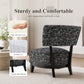 Mid-century Modern Accent Chair – Armless, Tapered Black Legs, Abstract Texture Fabric