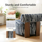 Contemporary Zebra-Stripe Chenille Accent Chair – Sculptural Cylindrical Backrest