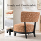 Mid-century Modern Accent Chair – Armless, Tapered Black Legs, Abstract Texture Fabric
