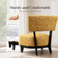Mid-century Modern Accent Chair – Armless, Tapered Black Legs, Abstract Texture Fabric