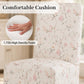 French Upholstered Dining Chair with Caster Legs & Skirted Design