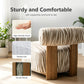 Contemporary Zebra-Stripe Chenille Accent Chair – Sculptural Cylindrical Backrest