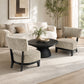 Mid-century Modern Accent Chair – Armless, Tapered Black Legs, Abstract Texture Fabric
