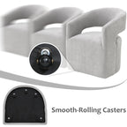 Rolling Barrel-Back Accent Chair with Casters – Contemporary Upholstered Arm Chair