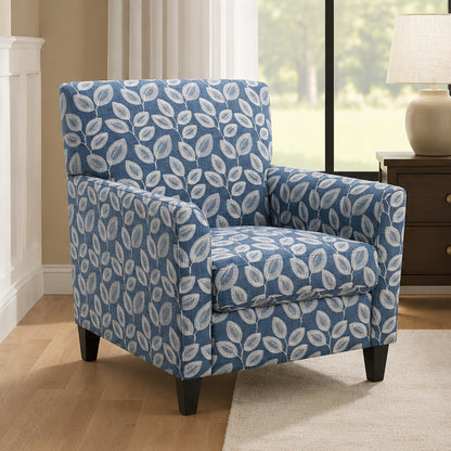 Mid-Century Modern Jacquard Accent Chair with Soft Track Arms