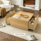 Transitional Coffee Table with Dual Storage Drawers – Modern Wood Look Living Room Table