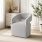 Rolling Barrel-Back Accent Chair with Casters – Contemporary Upholstered Arm Chair
