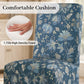 French Upholstered Dining Chair with Caster Legs & Skirted Design