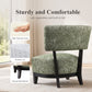 Mid-century Modern Accent Chair – Armless, Tapered Black Legs, Abstract Texture Fabric