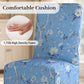 French Upholstered Dining Chair with Caster Legs & Skirted Design