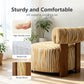 Contemporary Zebra-Stripe Chenille Accent Chair – Sculptural Cylindrical Backrest