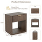 Transitional Fluted Nightstand with Drawer & Open Shelf, Aluminum Handle