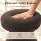 Contemporary Teddy Accent Stool with Mushroom Silhouette & Pedestal Base – Fully Assembled
