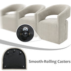 Rolling Barrel-Back Accent Chair with Casters – Contemporary Upholstered Arm Chair
