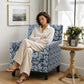 Mid-Century Modern Jacquard Accent Chair with Soft Track Arms