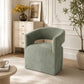 Rolling Barrel-Back Accent Chair with Casters – Contemporary Upholstered Arm Chair