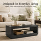 Contemporary Oak Coffee Table – Open Shelf Design with Plinth Base