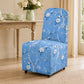 French Farmhouse Upholstered Dining Chair with Rounded Back, Caster Legs & Skirted Design