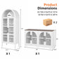 Rustic 2-Piece Arched TV Stand & Storage Cabinet Set – 55" Sideboard Buffet Cabinet & 72" Tall Display Cabinet with Glass Doors