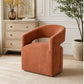 Rolling Barrel-Back Accent Chair with Casters – Contemporary Upholstered Arm Chair