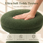 Contemporary Teddy Accent Stool with Mushroom Silhouette & Pedestal Base – Fully Assembled