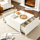 Transitional Coffee Table with Dual Storage Drawers – Modern Wood Look Living Room Table