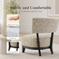 Mid-century Modern Accent Chair – Armless, Tapered Black Legs, Abstract Texture Fabric