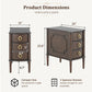 Mid-Century Modern Narrow 3-Drawer Nightstand with Tapered Legs, Solid Rubberwood Frame & Ball Bearing Glides