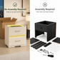 Contemporary LED Nightstand with Gold Acrylic Handles & Adjustable Touch Lighting – Fully Assembled